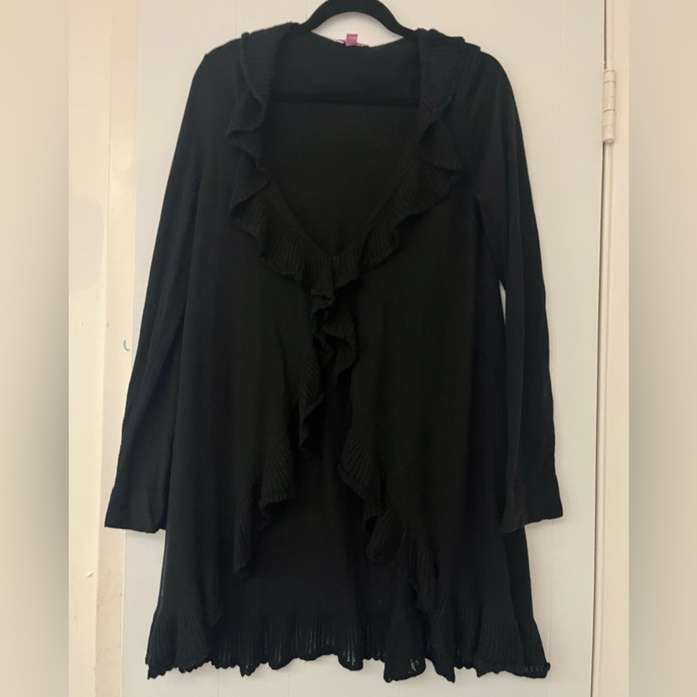 EUC Lilly Pulitzer black Sherette cardigan sweater Large - Picture 2 of 6